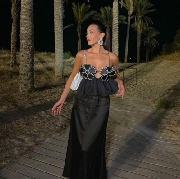 New Zara Rhinestone Floral Poplin Top - 7521/009 - Picture 11 of 15